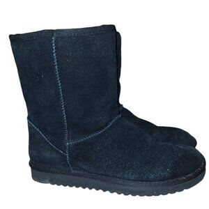 Koolaburra by UGG Women's Koola Short Boots Sz 8 in a Solid Black Slip Fur lined
